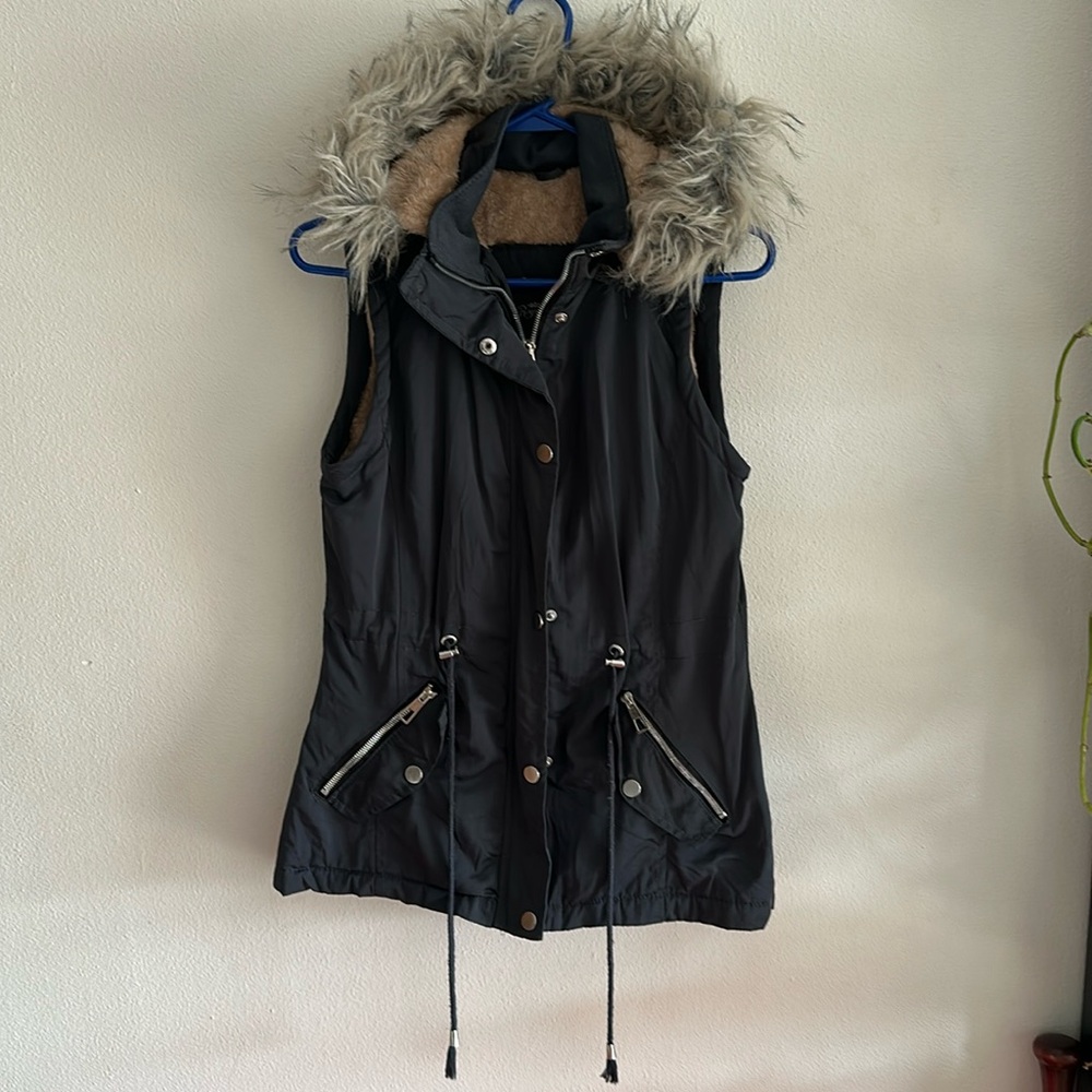 Long hooded vest